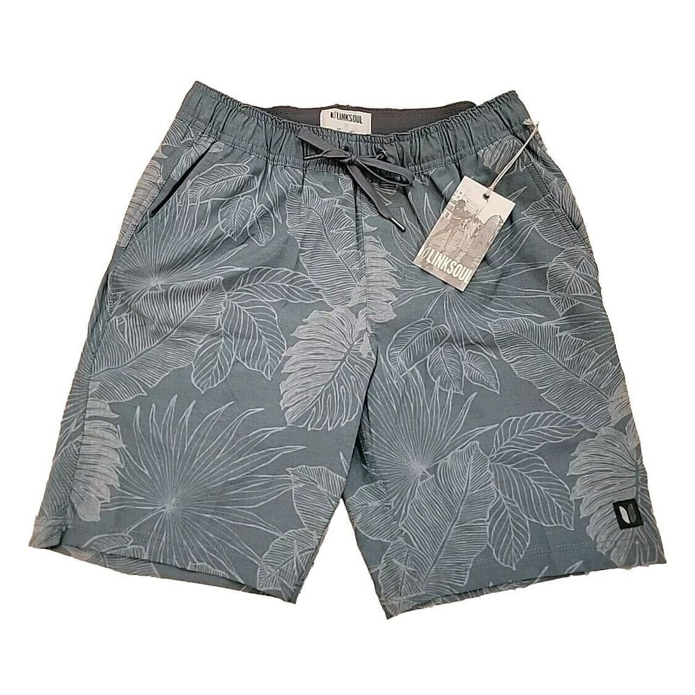 LINKSOUL Men's Shorts Small Storm Boardwalker Shorts Floral Pull‎ On Lined NEW